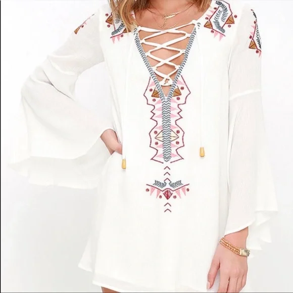 mini ivory embroidered dress 11 years Elenora Mini Dress main image 1